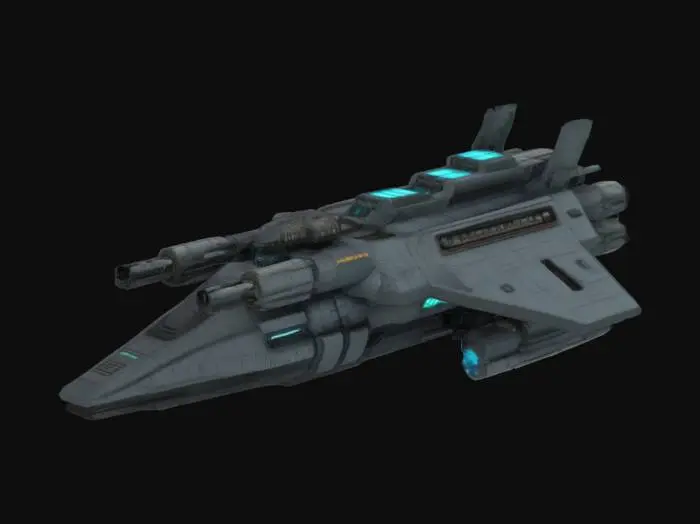 3D model for Massive destroyer, spaceship that has 5 guns, highly detailed, sci-fi, indestructible, single but massive cannon, undefeatable, to the side of it, it has loadable amo to fill the cannon, loadable amo is in amo crates bullets are very big and massive for the massive cannon, weapons are on only one side, cannons are not double sided, all parts are completely connected and are exactly upright, #AroundTheWorld#