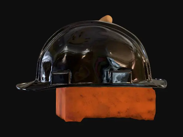 3D model for Hard Hat and Trowel on Brick