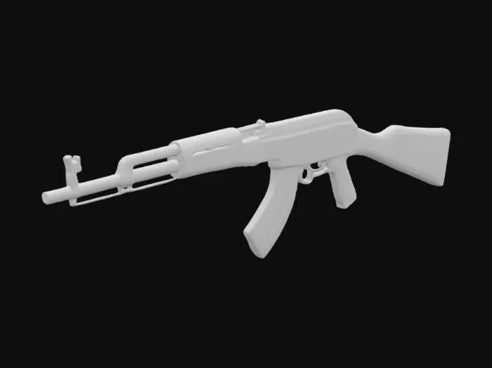 3D model for AK47 rifle low poly 