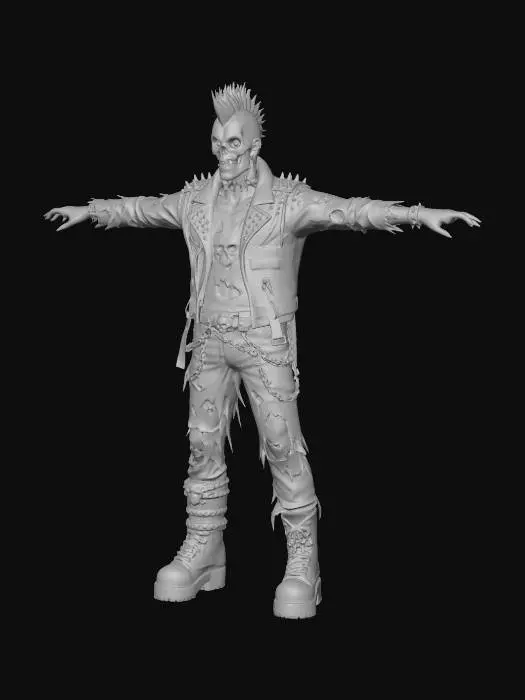 3D model for Punk Zombie Warrior