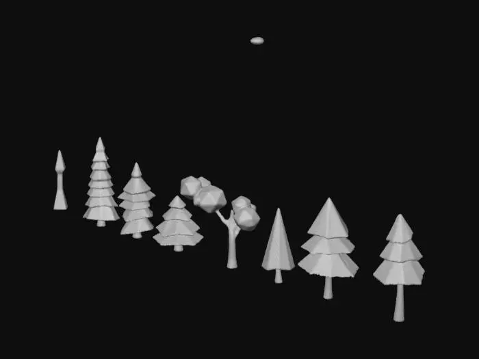 3D model for Low-poly game-ready 3D tree pack containing 15 unique tree models,
stylized yet semi-realistic art style,
optimized for real-time rendering,
clean low-poly topology,
triangle count per tree between 300–1500 tris,
single material per tree,
shared texture atlas for all trees,
hand-painted or stylized PBR textures,
UV unwrapped, no overlapping UVs outside atlas,
consistent art direction across all assets,
correct real-world scale,
centered pivot at base of trunk,
no ground, no background,
neutral lighting,
game engine compatible (Unity & Unreal Engine),
includes LODs (LOD0, LOD1, LOD2),
suitable for mobile, indie, and AAA games,
commercial-ready for CGTrader marketplace