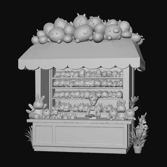 3D model for Rainbow Plush Toy Stall