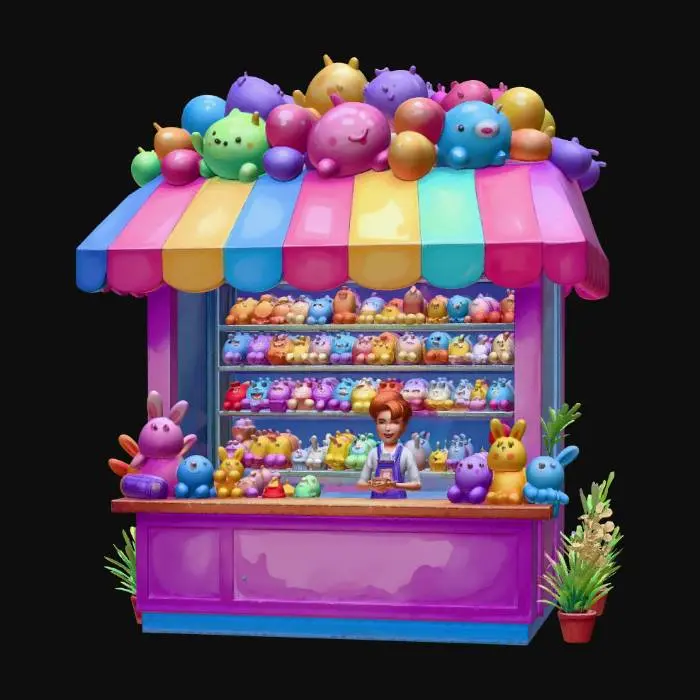 3D model for Rainbow Plush Toy Stall