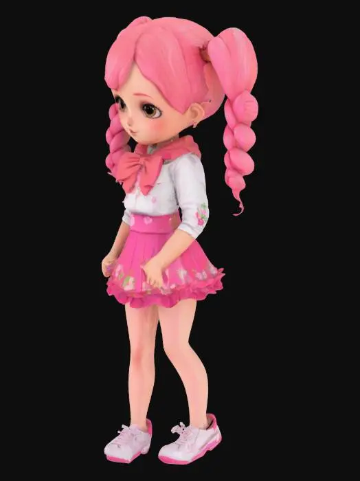 3D model for Pink Pigtail Charm