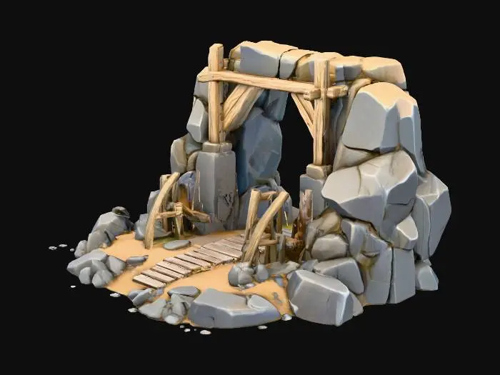3D model for Ancient Mine Entrance
