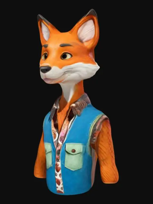 3D model for Retro Fox man