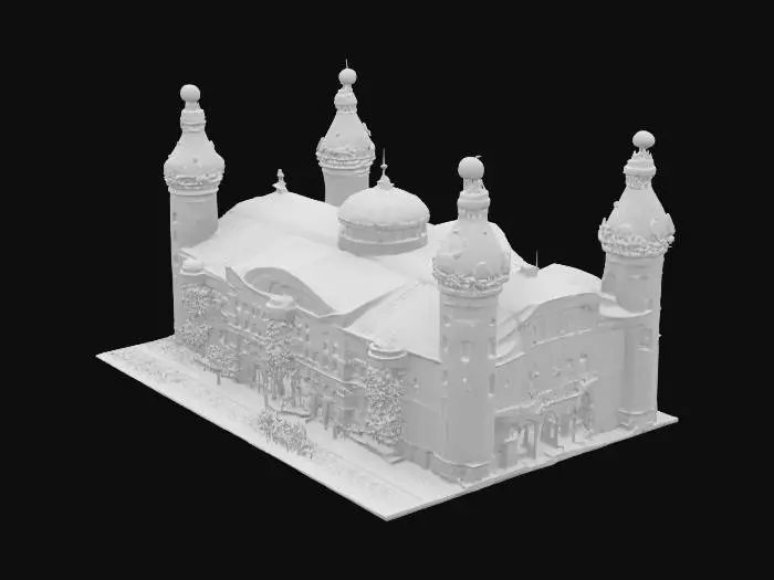 3D model for #AroundTheWorld# The Tampa Bay Hotel in Tampa Florida, which would later become the University of Tampa. (red brick with silver minarets) [Tampa]