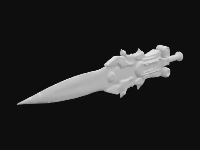 3D model for Godlike doom weapon, very futuristic, deadly weapoon, dark ages weapon, SCIFI technology, apocalyptic, very detailed structure, futuristic texture. high detail texture, 4k, sharp details, bloody texture