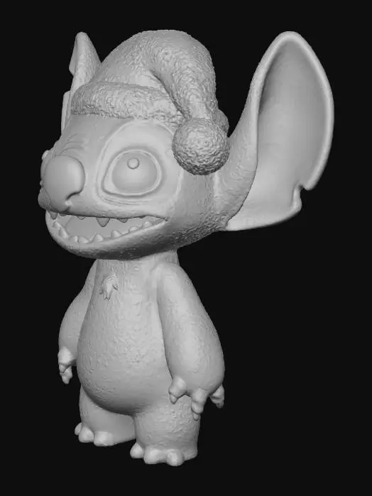 3D model for figurine stitch avec bonnet père Noël