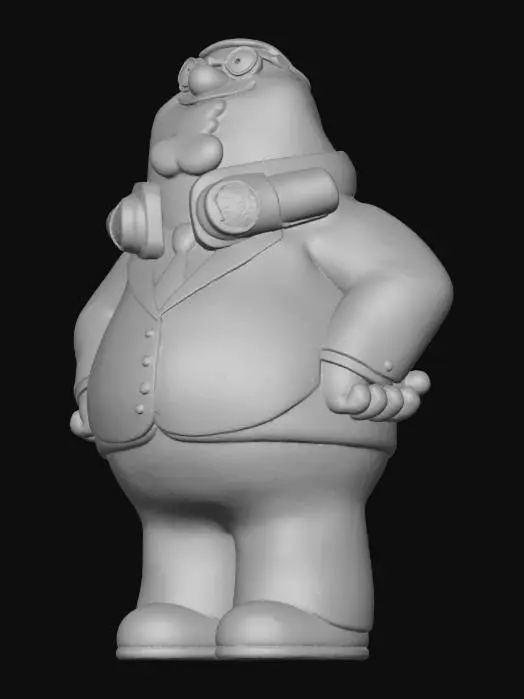 3D model for Suited Cartoon Character with Headphones