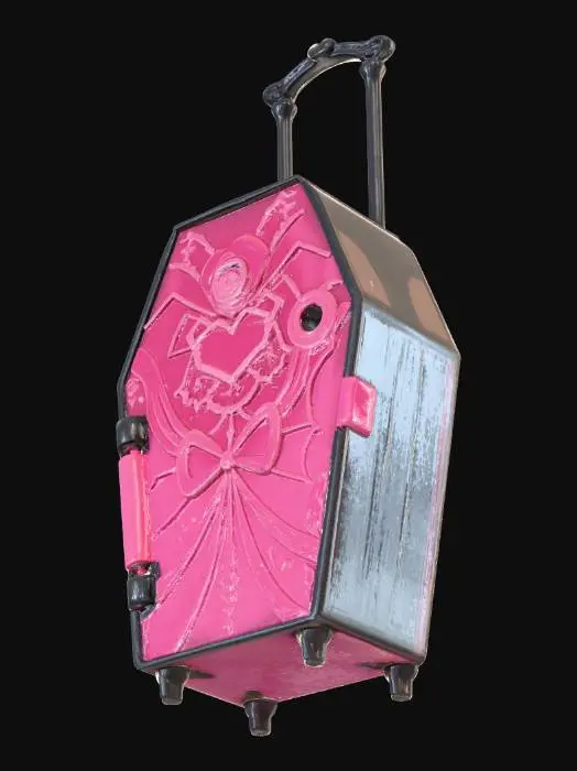 3D model for Pink Embossed Coffin Jewelry Box Suitcase