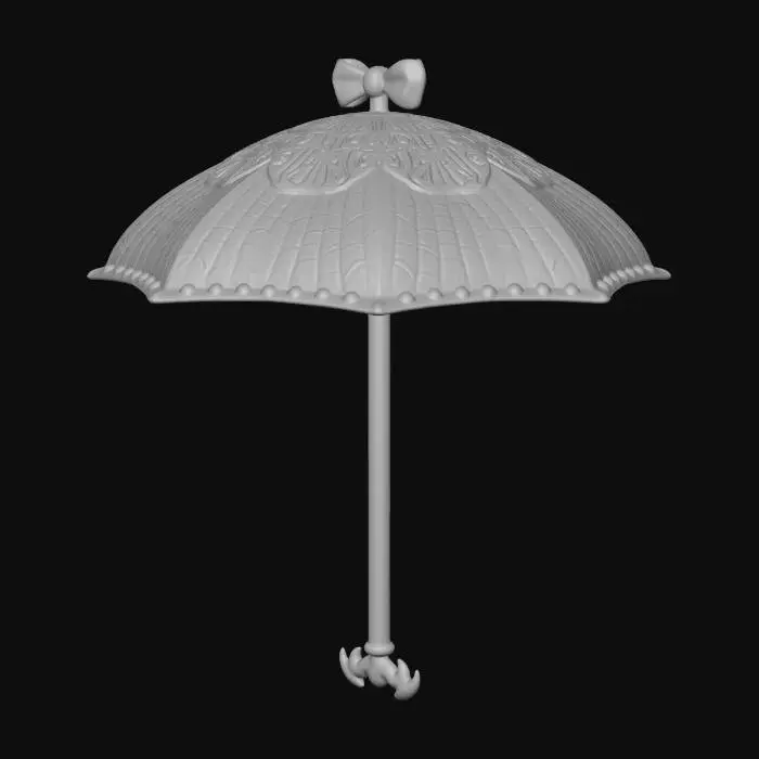 3D model for Pink web-pattern parasol with bow