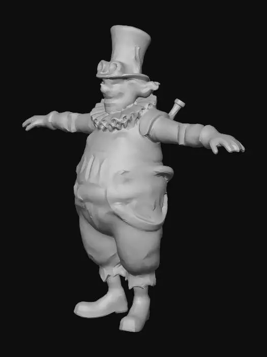 3D model for 스팀펑크, 광대 보스 / 레이드 보스, 거대 기계 인형, 스타일라이즈드, 풀바디 / 전신, 덩치가 큰, 뚱뚱한, 아케인 스타일, 10등신, 4.4미터