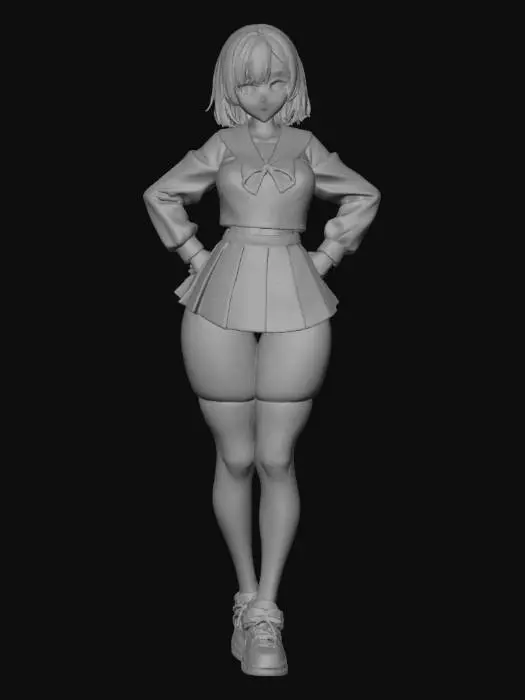 3D model for Anime Schoolgirl in Uniform