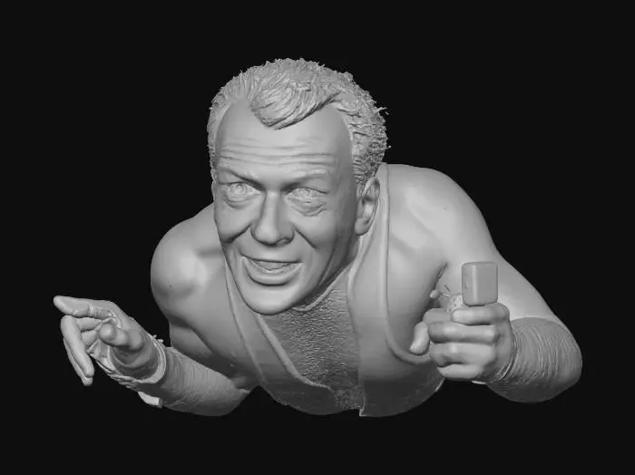 3D model for Can you make a realistic 3D mesh of john maclane in the duck?