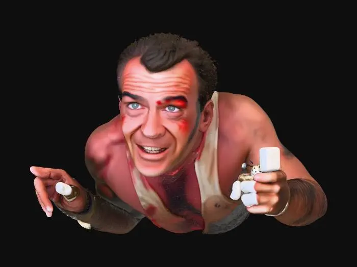 3D model for Can you make a realistic 3D mesh of john maclane in the duck?