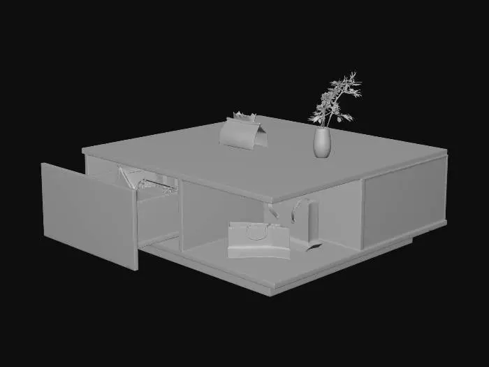 3D model for Modern Oak and White Coffee Table