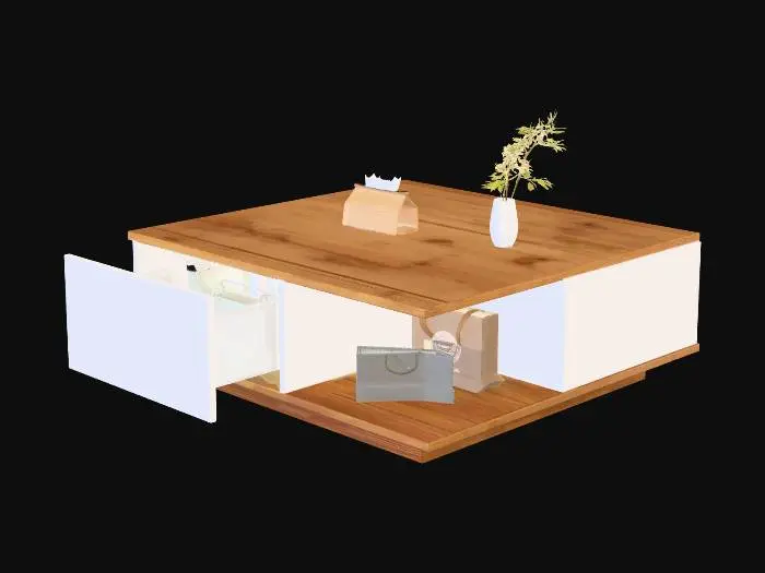 3D model for Modern Oak and White Coffee Table