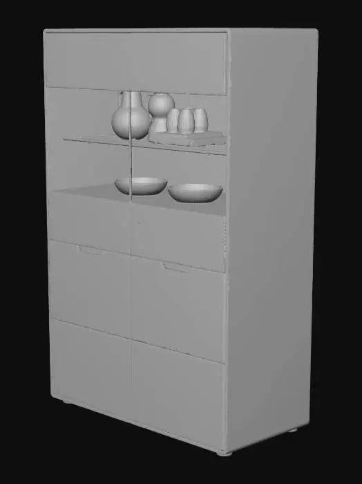 3D model for Oak Display Cabinet