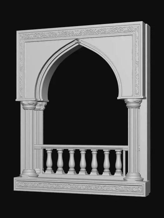 3D model for Moorish Arch Balcony