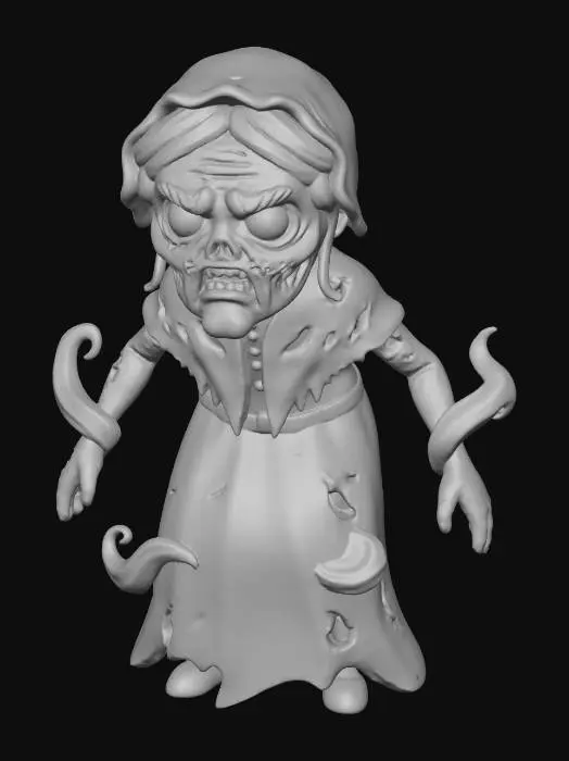 3D model for #Halloween2025#,Ghost Granny