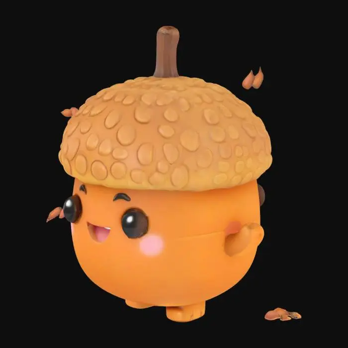 3D model for cute acorn