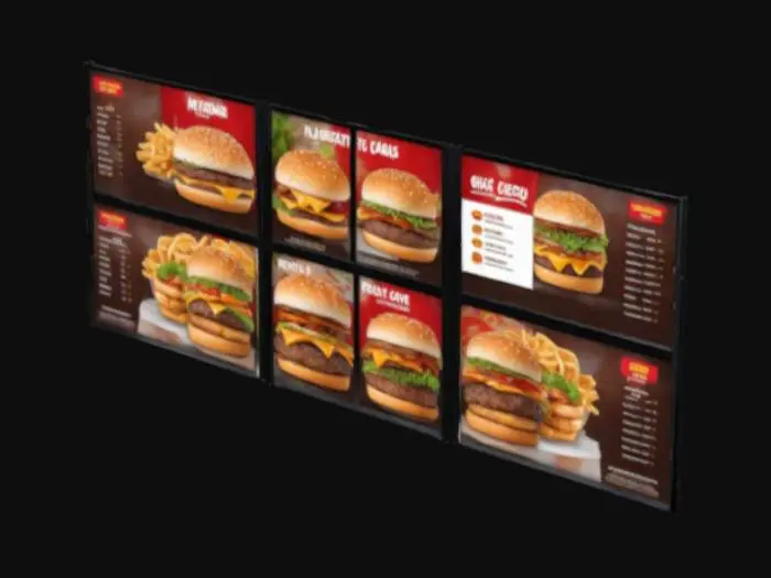3D model for Fast food wall mount digital screen monitor menu boards