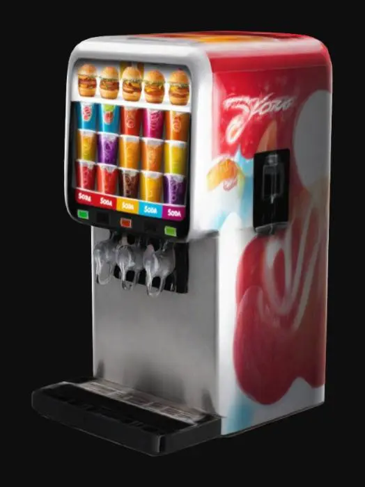 3D model for fast food machine soda dispenser soda flavors 
