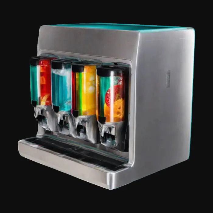 3D model for fast food machine soda dispenser soda flavors 