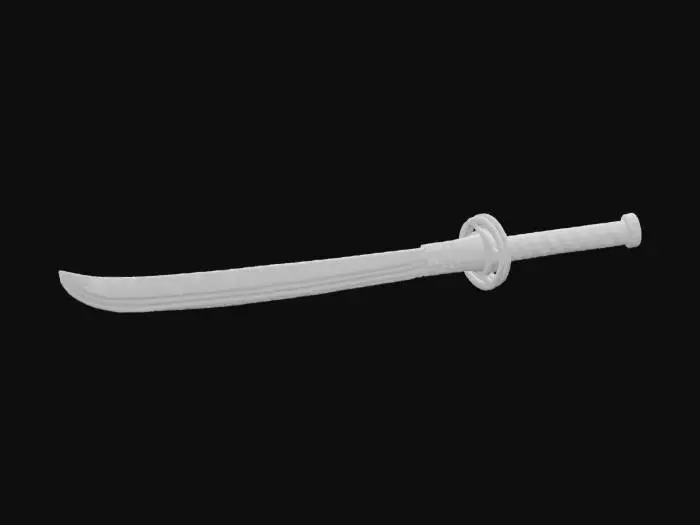 3D model for Samurai sword with laser beam. Hilt of a real sword of Emperor of Japan, with the exact style of that time in Japan and the hierarchy of its owner. The shape of the blade is to be like a real samurai sword, but the texture of the blade is to be made entirely of green laser, with a very emissive and fluorescent appearance. The style of the sword is a combination of Japanese history and effects with a sword like in the Star Wars movie. Ultra-Realicic , Sci-Fi, Highly Detailed, #ChronoForgeWeapon#