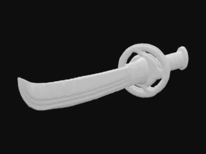 3D model for Samurai sword with laser beam. Hilt of a real sword of Emperor of Japan, with the exact style of that time in Japan and the hierarchy of its owner. The shape of the blade is to be like a real samurai sword, but the texture of the blade is to be made entirely of green laser, with a very emissive and fluorescent appearance. The style of the sword is a combination of Japanese history and effects with a sword like in the Star Wars movie. Ultra-Realicic , Sci-Fi, Highly Detailed, #ChronoForgeWeapon#