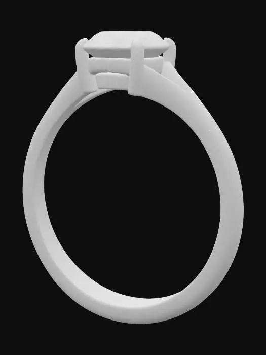 3D model for  Classic gold ring with a blue diamond Setting stone: brilliant Stone weight: 0.37ct Cleanliness: VS Color: sky blue, blue (corrected) Cut: round, brilliant, very good Product weight: approx. 2.20 g Gold purity: 0.585 Gold color: white Highly Detailed, Ultra Realistic 