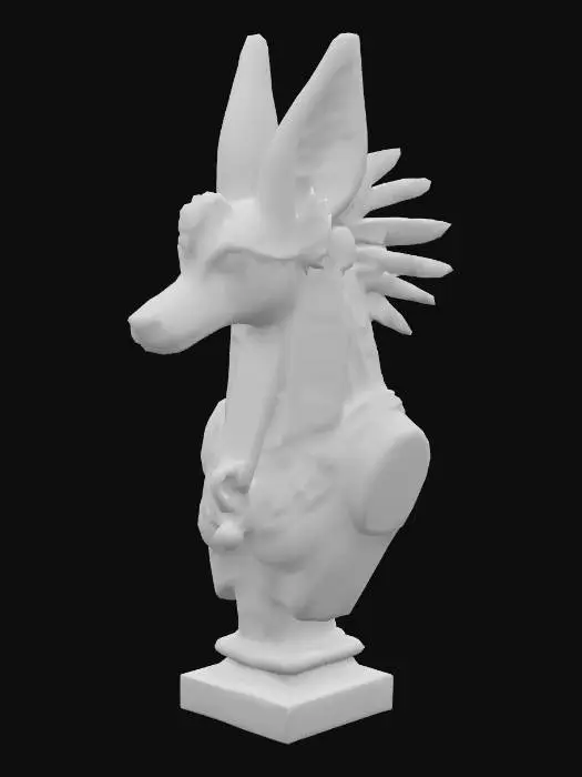 3D model for Create an Egyptian jackal bust of Anubis.