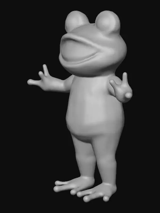 3D model for Create the Portland Frog from the protests. He wears an inflatable frog costume.