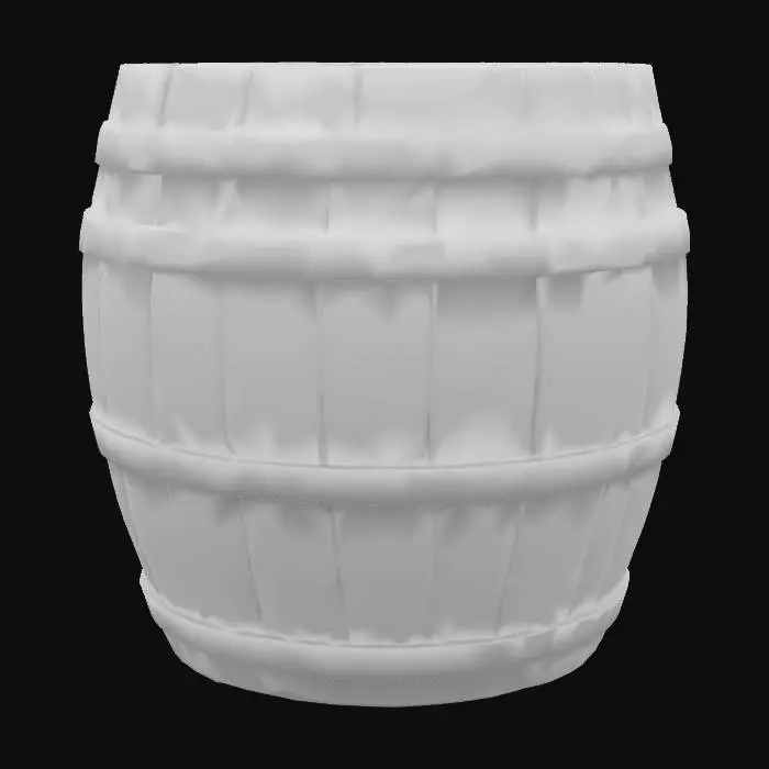 3D model for Make a wooden barrel with high surface detail.