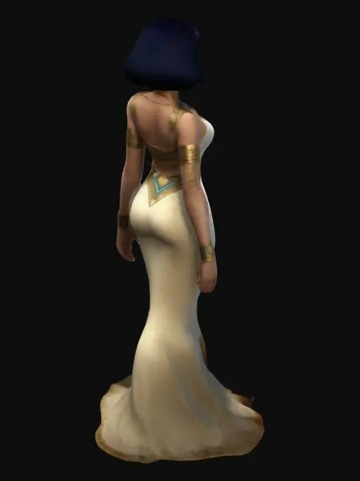 3D model for pose A, simétrico, game, bold, cabelo curto, Cleópatra, ps2, divine, stylized