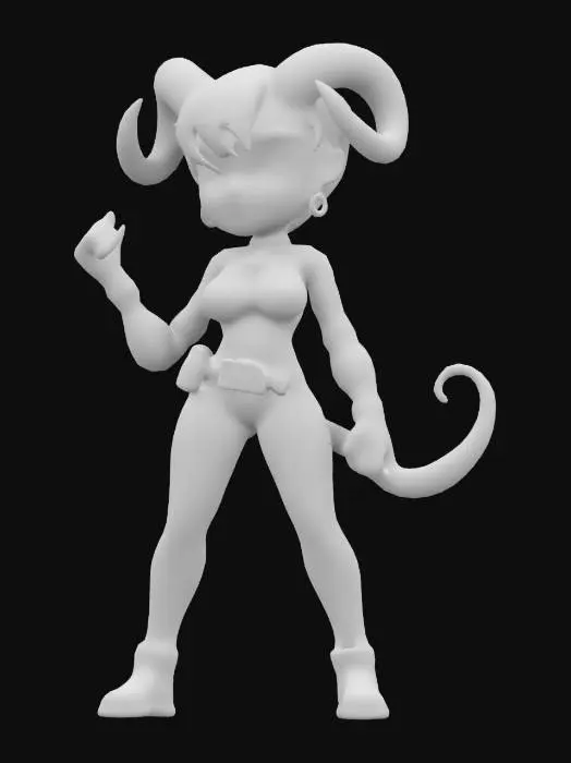 3D model for Nintendo 64 graphics, short hair, cartoon, breast, dominatrix, bold, woman, sharp topology, medusa
