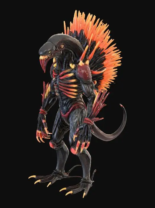 3D model for Alien Xenomorph  with Turkey, feathers #Thanksgiving#