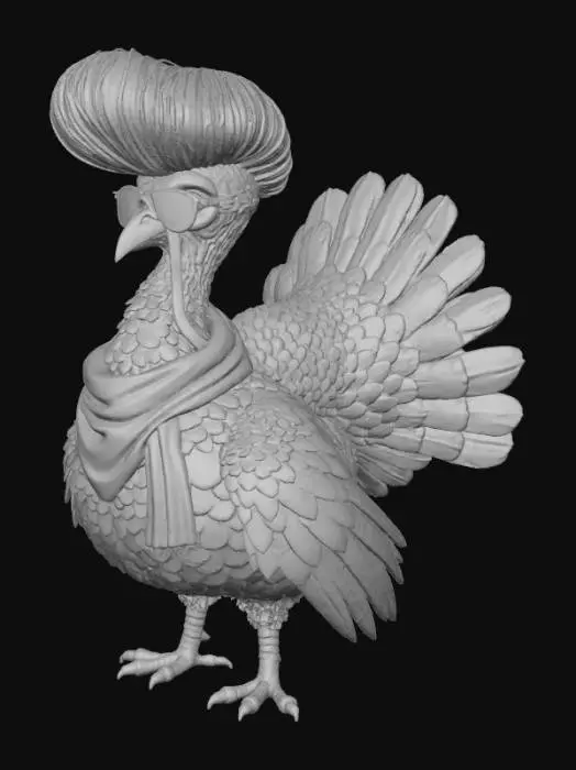 3D model for Space dandy but as a turkey , #Thanksgiving#