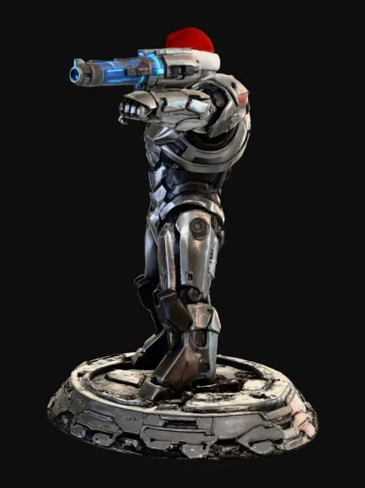 3D model for Megatron wearing a Santa hat pointing his laser cannon arm , #Christmas2025#