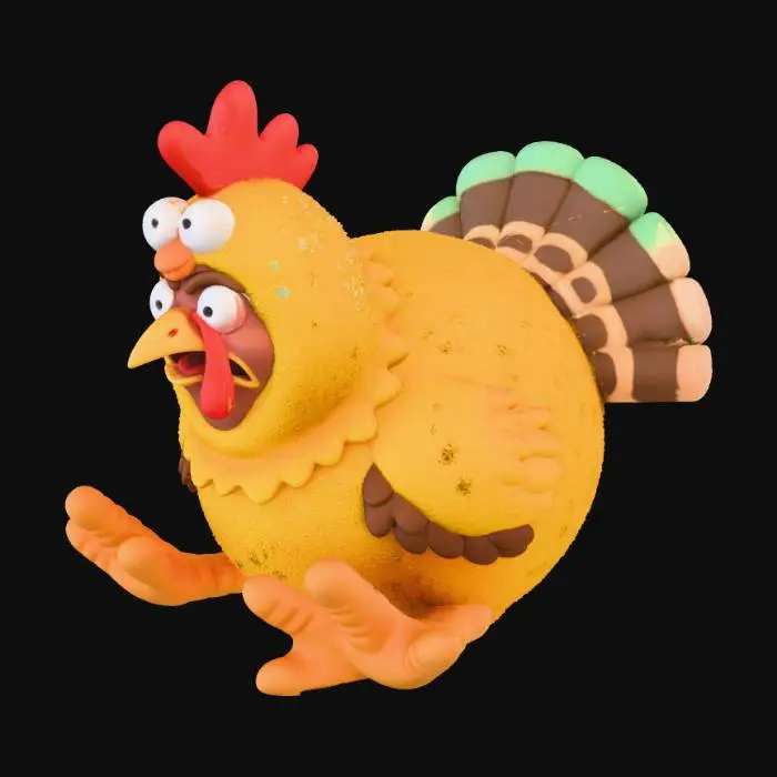 3D model for Turkey in a chicken suit hiding from a hunter, #Thanksgiving#