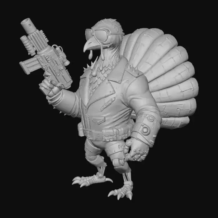 3D model for Turkey dressed as terminator , #Thanksgiving#
