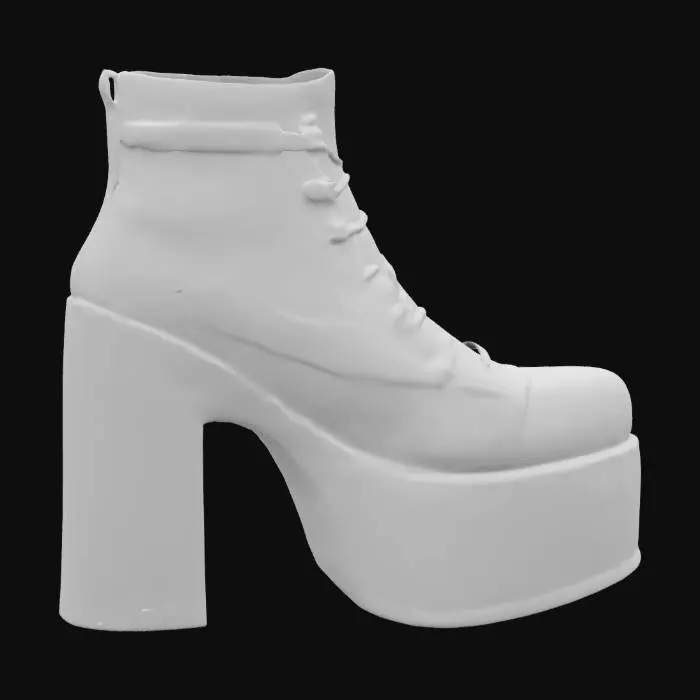 3D model for High Fashion Burgundy Platform Boot