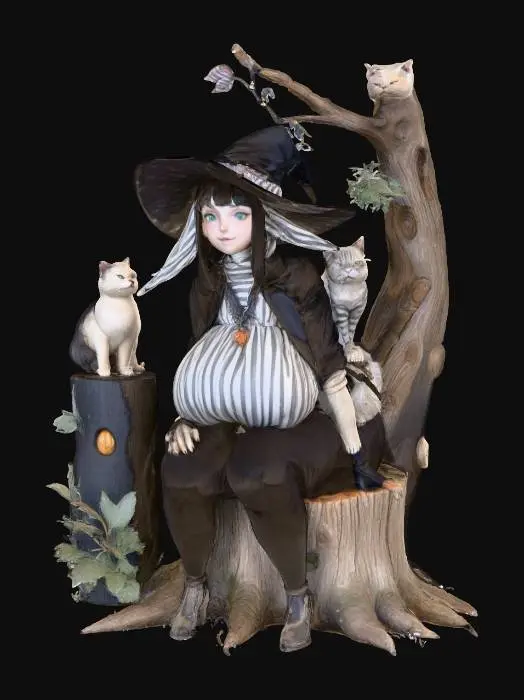 3D model for The Witch's Companions, #Halloween2025#