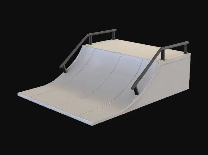 3D model for erstelle mir eine skate rampe mit einer platform oben und mit guter texture