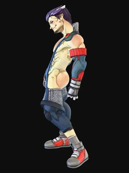 3D model for Cyberpunk Warrior