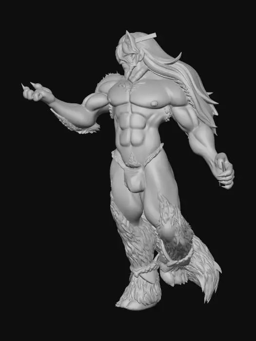 3D model for kitsune warrior