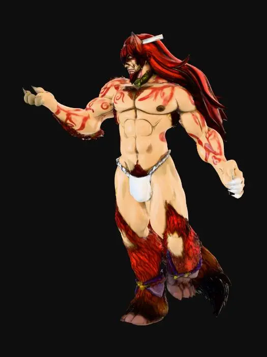 3D model for kitsune warrior