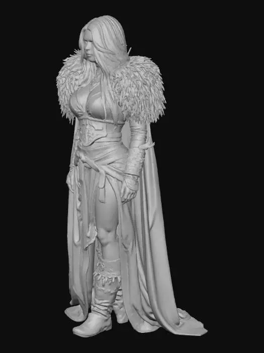 3D model for dark fantasy female viking tattoed skin, skirt with metal ornaments, two cool viking axes in hands, armored boots  extremely detailed, high resolution texture, epic stanceg,