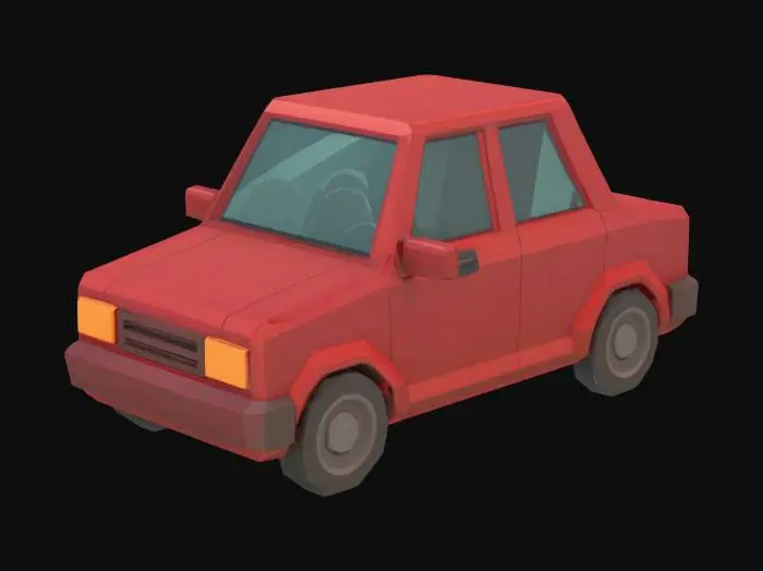 3D model for Orange Boxy Car